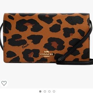 Coach Cheetah Crossbody Leather Canvas